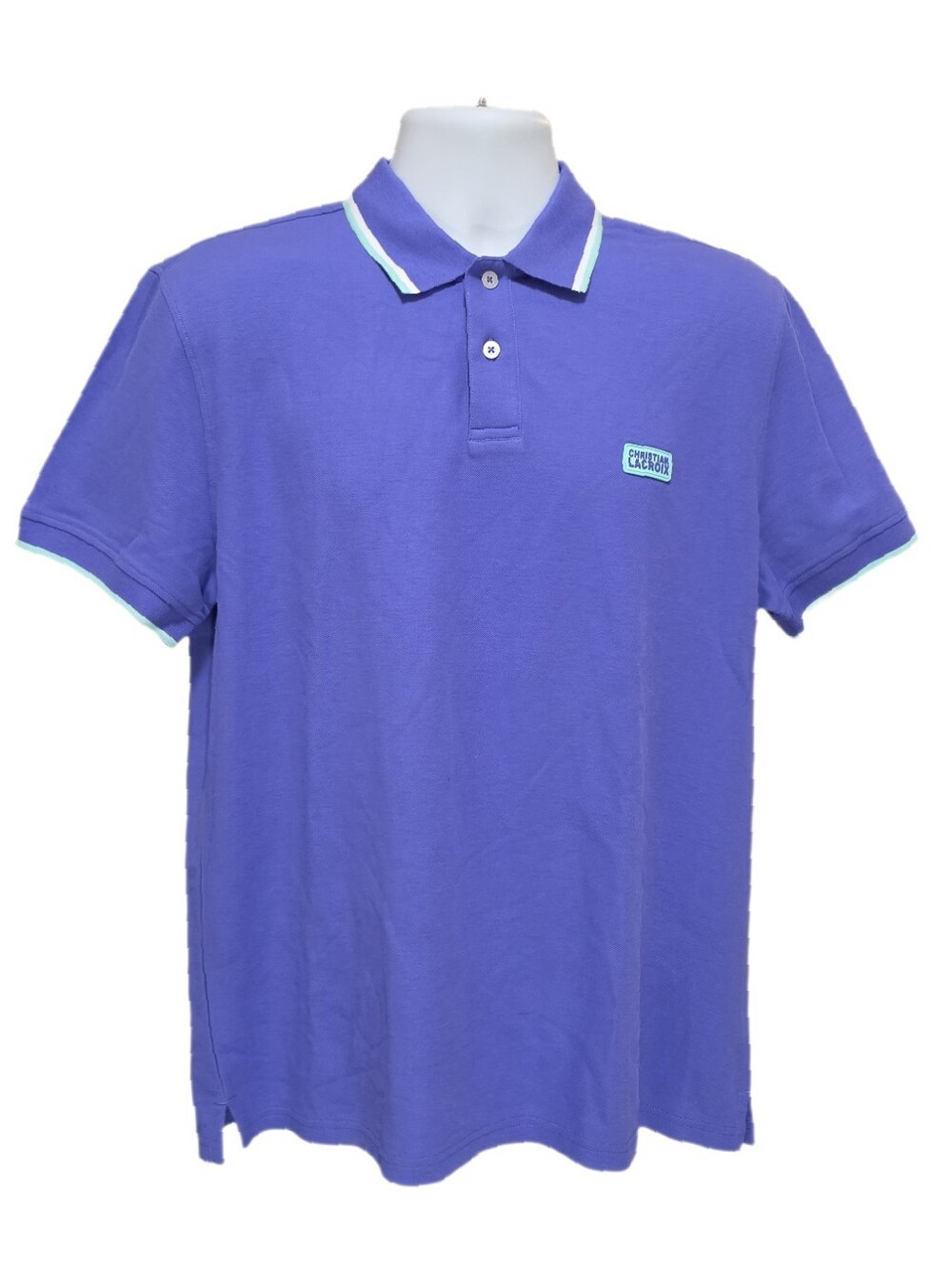 Christian Lacroix Men's Short Sleeve Cotton Polo Shirt Color Purple Size M NWOT